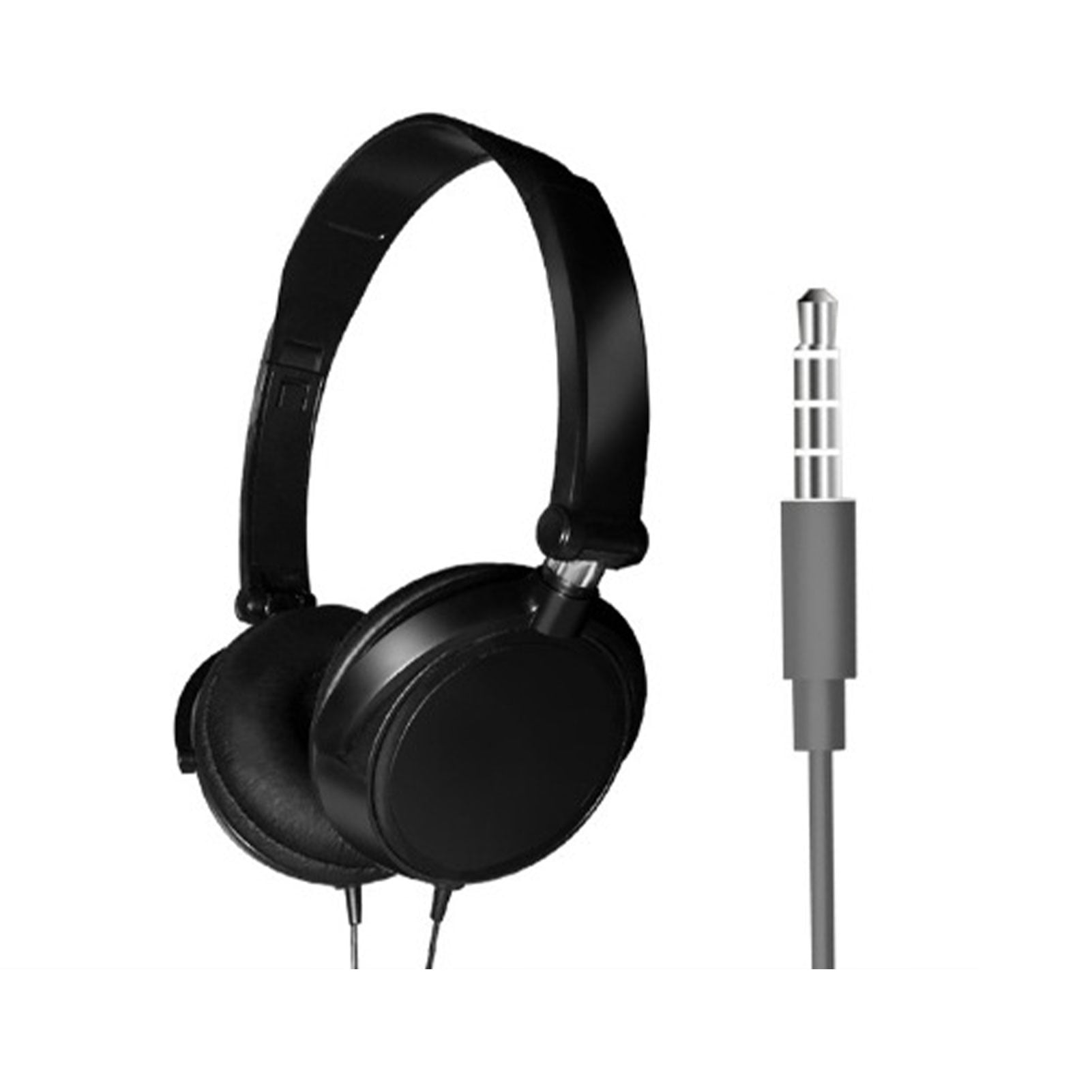 Xingzhi Computer USB Wired Headphone Portable Foldable Over Ear Headset Stereo Adjustable Earphone Desktop PC Accessory Black without Mic