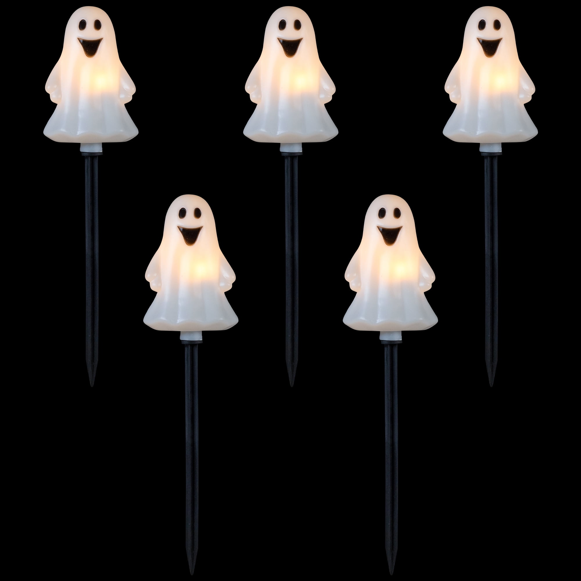 Northlight Lighted Ghost Shaped Halloween Outdoor Pathway Markers - 13" - Set of 5