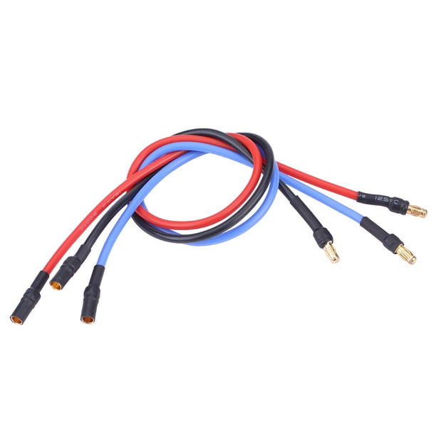 Cable De Extensión RC De 3 Piezas, Juego De Cables De Extensión De Motor ESC De Silicona De 30 Cm 16 AWG Con Conectores Banana De 3,5 Mm Para Conexión De Motor