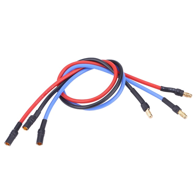 Cable De Extensión RC De 3 Piezas, Juego De Cables De Extensión De Motor ESC De Silicona De 30 Cm 16 AWG Con Conectores Banana De 3,5 Mm Para Conexión De Motor