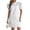 White, variant on Women's Round Neck Puff Short Sleeve Mini Dress 95% Polyester 5% Spandex Lightweight Easy Care Everyday Party Dress