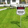 thumbnail image 5 of Danger Unlawful Entry Beyond This Point Will Be Met With Lethal Force (2 Pack) 12 inch X 12 inch Shield Shaped Rust-Free Aluminum Metal Signs with Aluminum Mounting Stakes Weather, 5 of 8