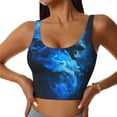 thumbnail image 1 of Fotbe Wolf Sujetador Deportivo Largo sin Aros para Mujer con Almohadillas y Soporte Medio, Transpirable y Absorbente, Camiseta Tipo Chaleco o Tank Top-XX-Large, 1 of 8