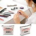 thumbnail image 3 of Zuo Bao Flamingo Gift Calm The Flock Down Flamingo Cosmetic Bag Fun Flamingo Party Gift Flamingo Lover Gift, 3 of 6
