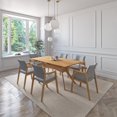 thumbnail image 3 of Juego de Comedor de Madera con 6 Sillas Tapizadas para 6 Personas, Mesa y Sillas para Comedor y Cocina, Midtown Concept Ibiza, Roble y Gris Claro, 3 of 5