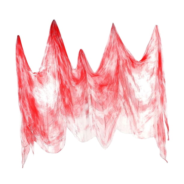 Tela espeluznante de Halloween Zulema Gasa espeluznante Rojo 215 cm x 500 cm
