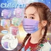 Pack of 100/50 Kids Face Mask Mouth Protection No-Woven Cute Tie Dye Printing Fashion Disposable Mask 3 Ply Ear Loop Breathable with Designs
