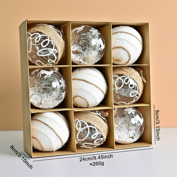 RICHMJ 18ct Christmas Ball Ornaments Set -Champagne Clear Plastic Shatterproof Xmas Tree Ball, Festive Indoor Holiday Decor for Home Party(A)