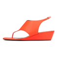 thumbnail image 2 of YDN Women Open Split Toe Wedge Low Heels Ankle Buckle Strap Thong Sandals Casual Daily Dress Beach Shoes Size 5.5 Orange, 2 of 4