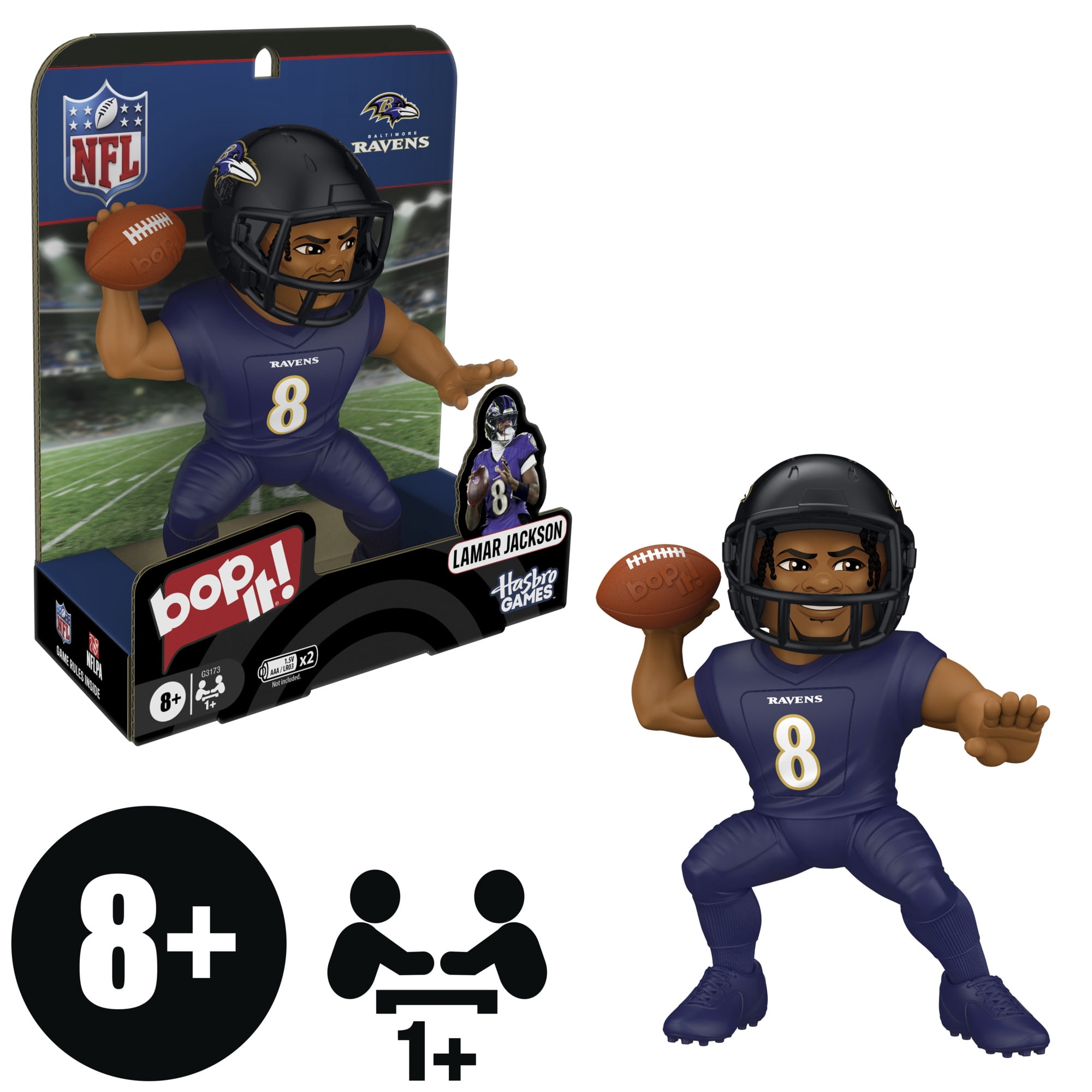 Bop It! Lamar Jackson Edition Game, Officially Licensed NFL Games for Kids and Teens, 8+