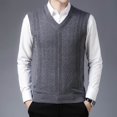 thumbnail image 2 of Mens Fashion Casual Jacquard V Neck Bottomed Shirt Sleeveless Sweater Vest Mens Designer Clothes, 2 of 5