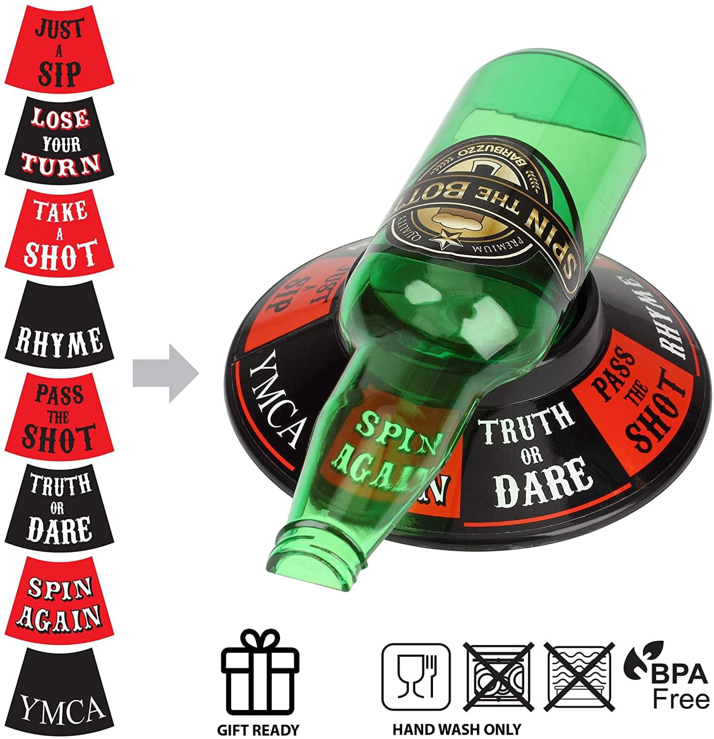 TRADITIONAL CLASSIC SPIN THE BOTTLE NOVELTY DRINKING PARTY GAME NEW WITH BOX 