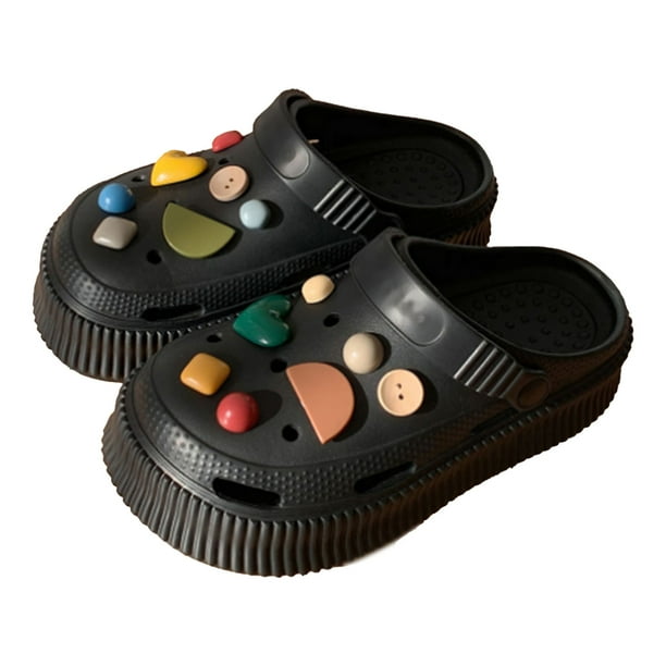 Sandalias de playa huecas con punta cerrada y suela gruesa