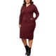 thumbnail image 4 of Vestido de suéter de talla grande Agnes Orinda para mujeres, vestido midi con capucha de manga larga 3X burdeos, 4 of 6
