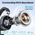 thumbnail image 6 of Bluetooth Headphones Over Ear, 65Hrs Playtime Wireless Headphones,Bass Boosted by 90%,Lightweight Headset with Deep Bass, Clear Call with 4 Noise Cancelling Mics,Low Latency for Travel Work Cellphone, 6 of 8
