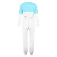 thumbnail image 4 of Scyoekwg Two Piece Sets for Women Fall Outfits Sweatsuit Loose Color Block Crewneck Long Sleeve Pullover Drawstring Jogger Pants Sports Outfits Fashion Casual Tracksuit Set (Light Blue,XXL), 4 of 5