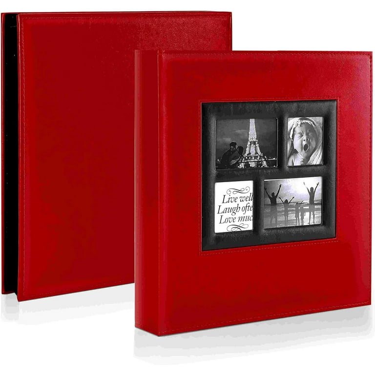 Ywlake Photo Album 4x6 500 Pockets Photos Extra Large Capacity Family Wedding Picture Albums Holds 500 Horizontal and Vertical Photos Red