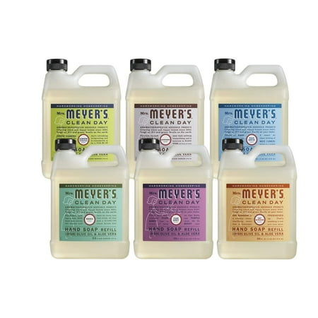 Mrs. Meyer's Liquid Hand soap Refill 6 Scent Variety, 33 oz each, 1 CT Variety Pack