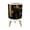 Color 4, variant on Small Trash Can with Lid Abstract Wood Stone Tile Dark Metal Geometric 1.8 Gallon Dog Proof Trash Can Round Garbage Can Waste Bin Wastebasket for Bathroom Bedroom Living Room