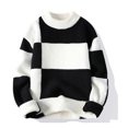 thumbnail image 2 of uikmnh Mens Sweater Men's Fashion Knitted Striped Pullover Sweater Coat Soft Winter Warm Color Block Crewneck Design Size:2XL, 2 of 3