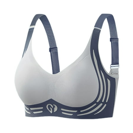 Blue XX-Large Women s Comfortable and Compression Bra Transparent Shoulder Strap Cordless Sports Bras Pack for Women Backless Spongeless with Convertible Large Bras for W