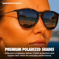 thumbnail image 3 of GRINDERPUNCH Polarized Round Sunglasses for Men Women UV400 Retro Vintage Fashion Sun Glasses Lightweight Driving Fishing Outdoor Eyewear Shades - Brown, 3 of 9