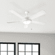 thumbnail image 2 of Ventilador de techo 52, 2 luces E27 40 W, acabado blanco, 5 aspas reversibles, 3 velocidades, 2 of 8