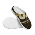 thumbnail image 3 of Daiia Happy New Year 2025 E Print Women’s Fuzzy Slippers Memory Foam Lightweight House Shoes Cozy Loafer Flannel House Shoes-44/45, 3 of 7