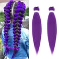 thumbnail image 1 of Trenza ignífuga de 2 piezas de 26 pulgadas, preestirada, de pelo sintético para trenzas DIY, para festivales, extensión de 90 g, 1 of 8