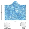 thumbnail image 3 of Wearable Blanket,Blue White Tie Dye Swirl Pattern Hooded Wearable Flannel Blanket for Adults & Teens,Winter Poncho Shawl Wrap Cape Cozy Anti-Pill,50"x60", 3 of 5