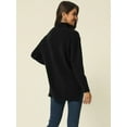 thumbnail image 4 of Unique Bargains Women's Turtleneck Long Sleeve Spilt Hem Tunic Pullover Sweater S Black, 4 of 6