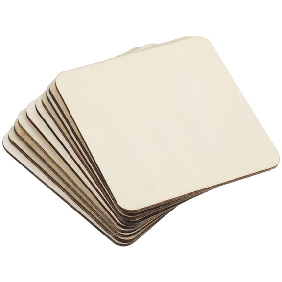 ROSENICE 10Pcs Unfinished Wood Plaques for Scrapbooking Embellishments and Hand Painting