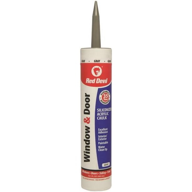 Red Devil 084650 Window and Door Siliconized Acrylic Caulk, 10.1 oz