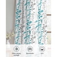 thumbnail image 6 of Teal Blue Grey Botanical Sheer Curtains 45 Inch Length 2 Panels Set for Living Room/Bedroom, Spring Floral Summer Farmhouse Kitchen Curtains Grommet Semi-Sheer Curtains Window Treatments 42"x45"x2, 6 of 7