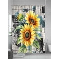thumbnail image 5 of Fsddascl Yellow Sunflowers Shower Curtain Set - 48" x 72" Washable Bathtub Curtain with 12 Hooks, Retro Farmhouse Botanical Flowers Leaf Waterproof Fabric Stall Shower Curtains for Bathroom/Bathtub, 5 of 6