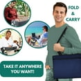 thumbnail image 4 of Cerizona Travel Lap Desk - Travel Tray,  Portable Lap Desk for Car, Remote Work, Trips, School - Storage Pockets, Laptop Tablet Sleeve, Adjustable Carrying Strap - Fits up to 15.6-Inch Laptop (Navy), 4 of 8