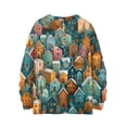 thumbnail image 5 of WTOBBY Women's Christmas Print Knit Sweater, Long Sleeve Crewneck Pullover with Cute Design, Festive Holiday Top for Fall, Soft Yarn Casual Blouse,Blue L, 5 of 6