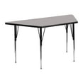 thumbnail image 1 of 25''W x 45''L Trapezoid Grey HP Laminate Activity Table - Standard Height Adjustable Legs, 1 of 5