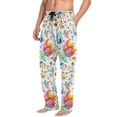 thumbnail image 5 of Men's Sleep Pants Lightweight Pjs Sleepwear Comfortable Lounge Pants Bottom Pants with Pocket Watercolor Colorful Floral, 5 of 7