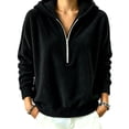 thumbnail image 2 of ClodeEU Women's Half Zip Hooded Reversible Fleece Long Sleeve Sweatshirt ,Casual Pullover Top ,Women's Plus M, 2 of 5