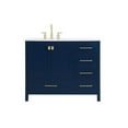 thumbnail image 3 of Elegant Decor Irene 42" Solid Wood and Stone Single Bathroom Vanity in Blue, 3 of 8