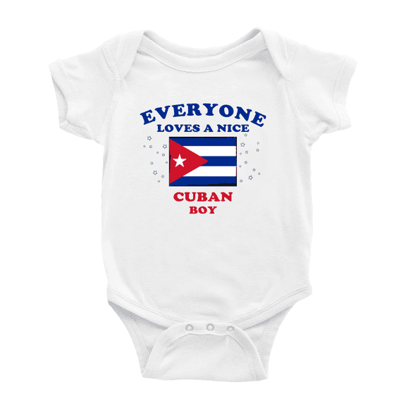 Everyone Loves a Nice Cuban Boy Cute Baby Clothes For Boy Girl (White, 0-3 Months)
