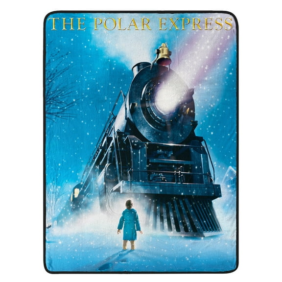 The Polar Express Christmas Train Engine Wonder Fleece Super Plush Throw Blanket 46" x 60" (117cm x 152cm)