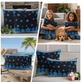 thumbnail image 5 of Blue Pumpkin Outdoor Waterproof Pillow Covers, Fall Thanksgiving Boho Geometric Check Decorative Square Throw Pillowcase Sofa Cushion Sham for Patio/Couch/Chair, 24"x24" 2 Pack, 5 of 8