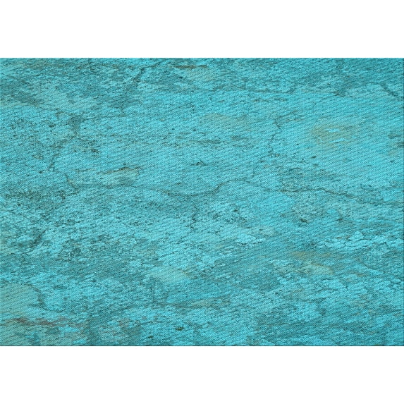 Ahgly Company Indoor Rectangle Patterned Bright Cyan Blue Area Rugs, 8' x 10'