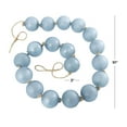 thumbnail image 3 of DecMode Handmade Round Extra Long Frosted Orb Blue Glass Garland with Tassel with Knotted Jute Rope, 3 of 7