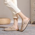 thumbnail image 3 of Birkenstocks de cuero completo Baotou para mujer, parte inferior de corcho, aumento de altura interior, medias zapatillas, zapatillas completas, 3 of 4