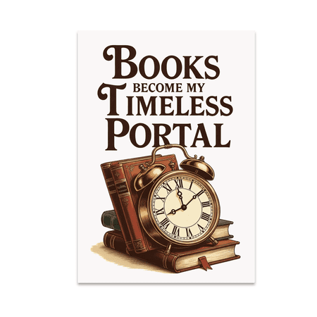Books Become My Timeless Portal - Book Lover - 13x19 Poster Print