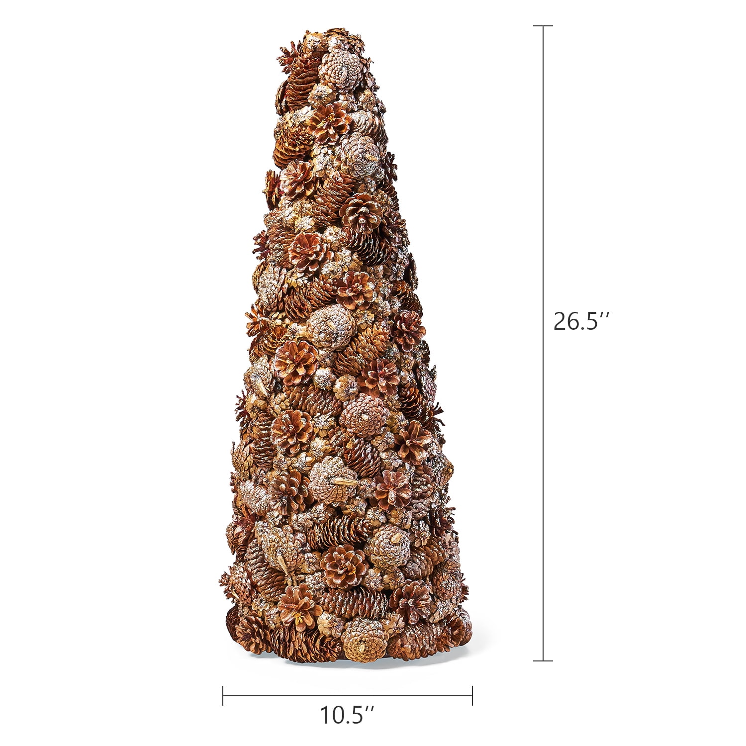 Kepooman Artificial Pine Cones Christmas Tree with Glitter, Natural Kepooman Artificial Pine Cones Christmas Tree with Glitter, Natural