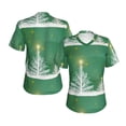 thumbnail image 3 of Yiaed Christmas Green Print Women's T Shirt V-Neck Short Sleeve Shirt Casual Breathable Tee Summer Tops-3X-Large, 3 of 5